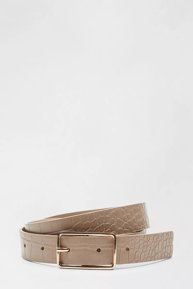 CROC RECTANGLE BUCKLE BELT